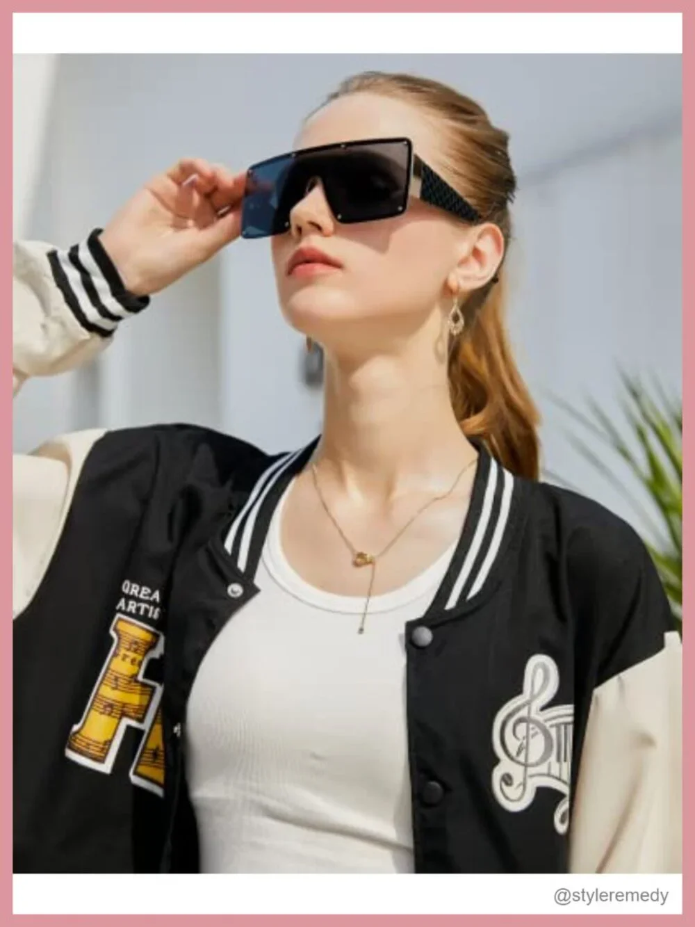 Oversized Square Shield Sunglasses UV400 One Piece Frameless